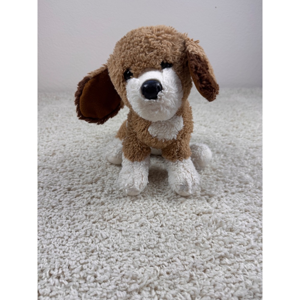 Douglas Shirlie Soft Doodle Dog Plush Small Brown White Excellent Curly Fur Toy